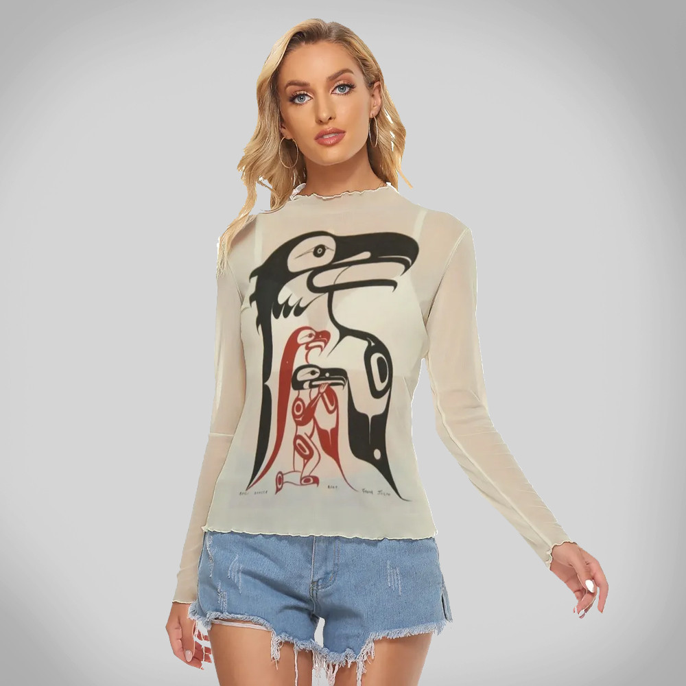 Raven Native American Women's Mesh T-Shirt Fashion Ladies Clothing Gifts For Sister Raven Native American Women's Mesh T-Shirt Fashion Ladies Clothing Gifts For Sister