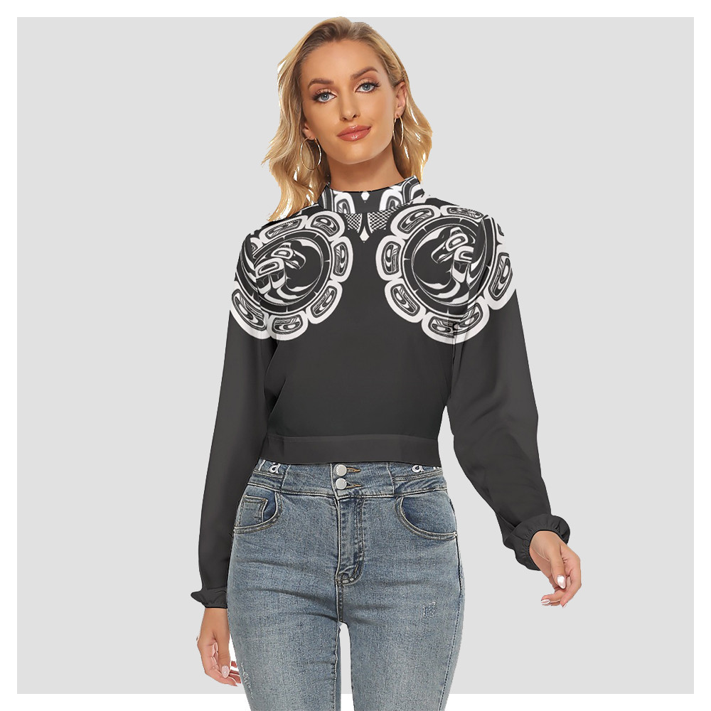 Raven Pacific Northwest Style Native American Women's Halter T-Shirt Fashion Clothes For Women