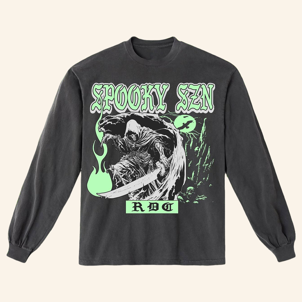 RDCWorld Merch Grim Reaper Spooky SZN Long Sleeve Shirt Halloween Gifts For Husband