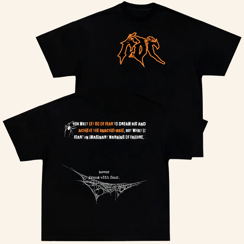 RDCWorld Merch Never Dream With Fear T-Shirt Spooky Apparel Halloween Gifts For Him RDCWorld Merch Never Dream With Fear T-Shirt Spooky Apparel Halloween Gifts For Him