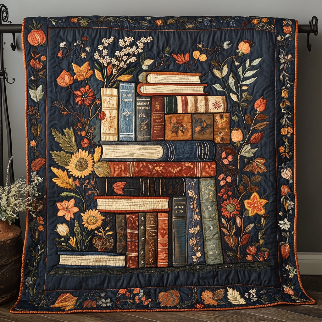 Reading Corner Quilted Blanket Cute Colorful Blanket Great Book Presents