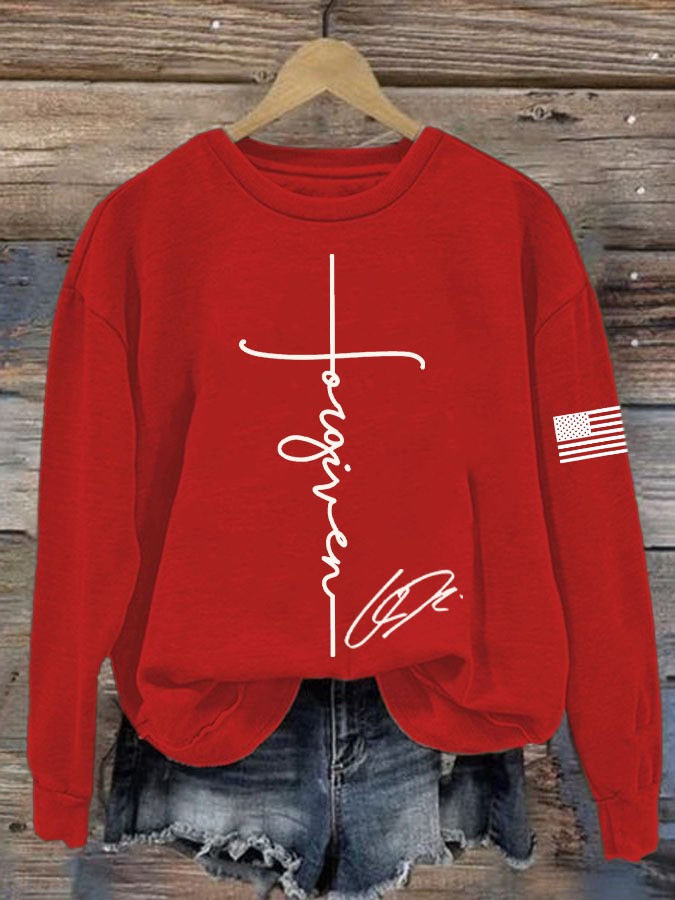 Red Charlie Kirk Sweatshirt Forgiven Sweatshirt Gifts For Trump Supporters Red Charlie Kirk Sweatshirt Forgiven Sweatshirt Gifts For Trump Supporters