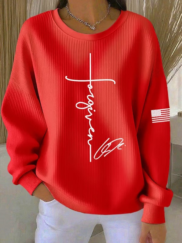 Red Charlie Kirk Sweatshirt Forgiven Sweatshirt Signed CK Apparel Gifts For Patriots Red Charlie Kirk Sweatshirt Forgiven Sweatshirt Signed CK Apparel Gifts For Patriots