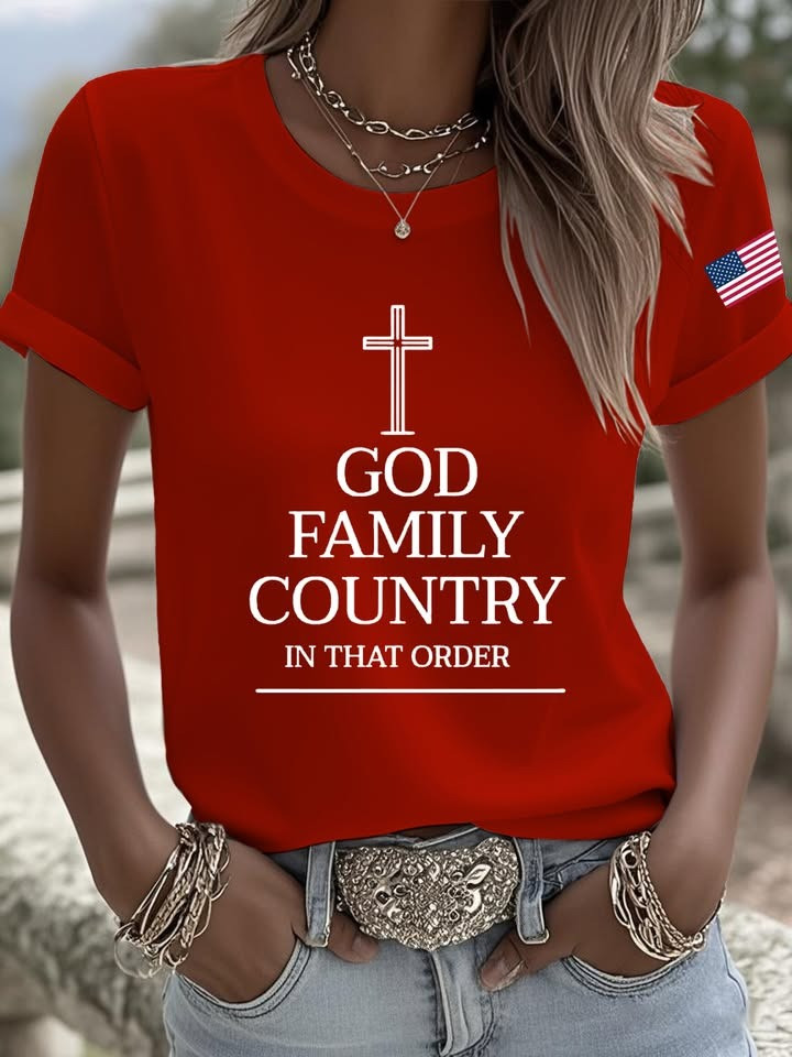 Red Charlie Kirk T-Shirt God Family Country In That Order Shirt Faith Gifts For Patriots Red Charlie Kirk T-Shirt God Family Country In That Order Shirt Faith Gifts For Patriots