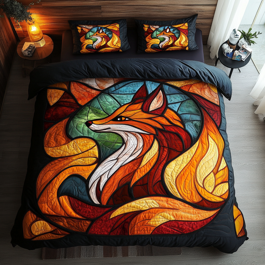 Red Fox Spirit Quilted Bedding Set Duvet Cover Bedspread Best Fox Gift Ideas Red Fox Spirit Quilted Bedding Set Duvet Cover Bedspread Best Fox Gift Ideas