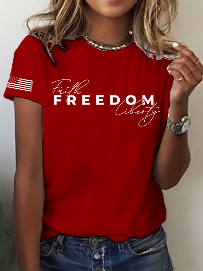 Red Freedom Charlie Kirk Shirt Faith Liberty T-Shirt Patriotic Gifts For Wife Red Freedom Charlie Kirk Shirt Faith Liberty T-Shirt Patriotic Gifts For Wife