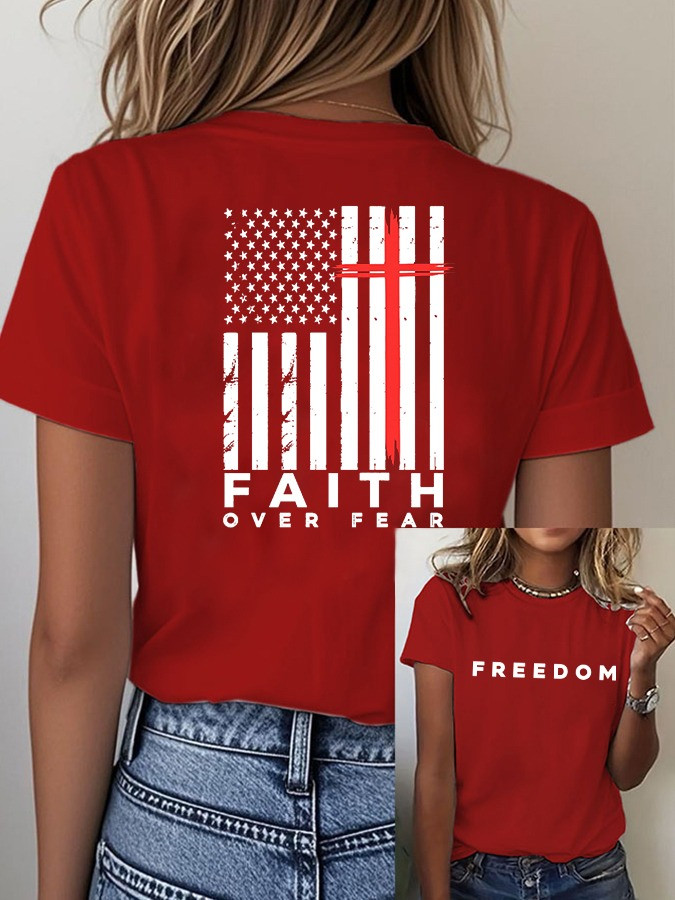 Red Freedom Charlie Kirk Shirt Faith Over Fear T-Shirt  Gifts For Trump Lovers Red Freedom Charlie Kirk Shirt Faith Over Fear T-Shirt  Gifts For Trump Lovers