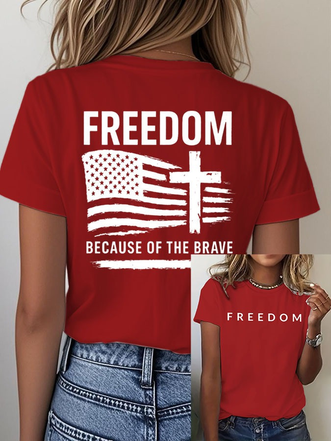Red Freedom Charlie Kirk Shirt Freedom Because Of The Brave T-Shirt Patriotic Gifts For Her Red Freedom Charlie Kirk Shirt Freedom Because Of The Brave T-Shirt Patriotic Gifts For Her
