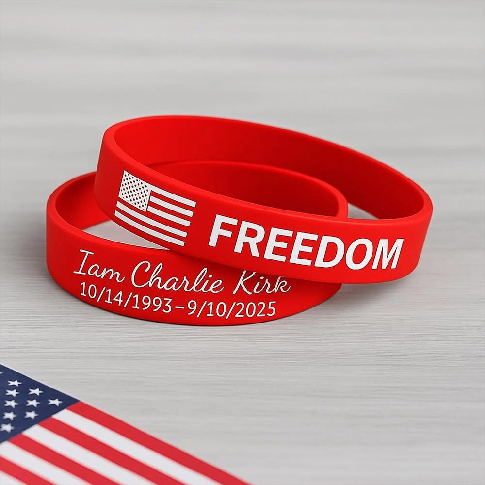 Red Freedom Charlie Kirk Sports Bracelet I Am Charlie Kirk Merch Gifts For Trump Fans Red Freedom Charlie Kirk Sports Bracelet I Am Charlie Kirk Merch Gifts For Trump Fans