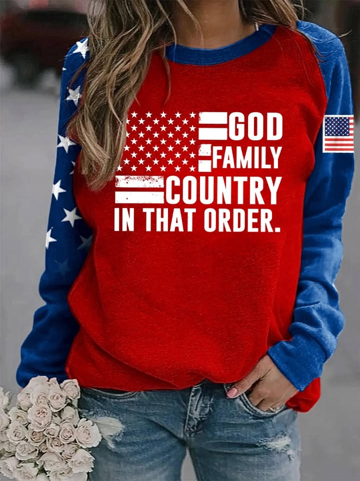 Red Freedom Charlie Kirk Sweatshirt God Family Country In That Order Clothing Patriotic Gifts Red Freedom Charlie Kirk Sweatshirt God Family Country In That Order Clothing Patriotic Gifts