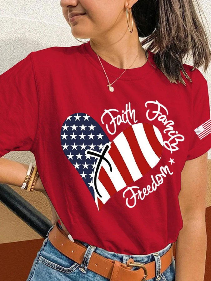 Red Freedom Charlie Kirk T-Shirt Faith Family Freedom Shirt Patriotic Gifts For Sister Red Freedom Charlie Kirk T-Shirt Faith Family Freedom Shirt Patriotic Gifts For Sister