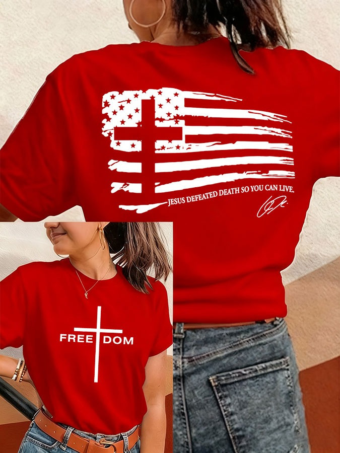 Red Freedom Charlie Kirk T-Shirt Jesus Defeated Death So You Can Live Shirt Gift For Patriots Red Freedom Charlie Kirk T-Shirt Jesus Defeated Death So You Can Live Shirt Gift For Patriots