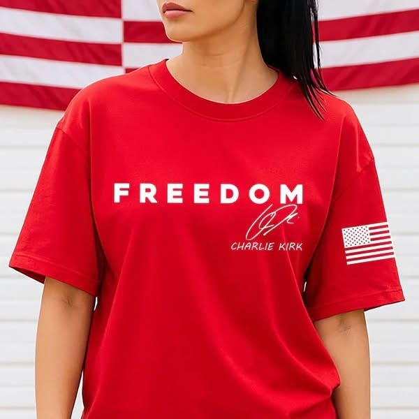 Red Freedom Charlie Kirk T-Shirt Signed Charlie Kirk Apparel Gifts For Trump Supporters Red Freedom Charlie Kirk T-Shirt Signed Charlie Kirk Apparel Gifts For Trump Supporters