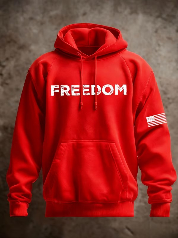 Red Freedom Hoodie Charlie Kirk Patriotic Clothing Gifts For Husband Red Freedom Hoodie Charlie Kirk Patriotic Clothing Gifts For Husband