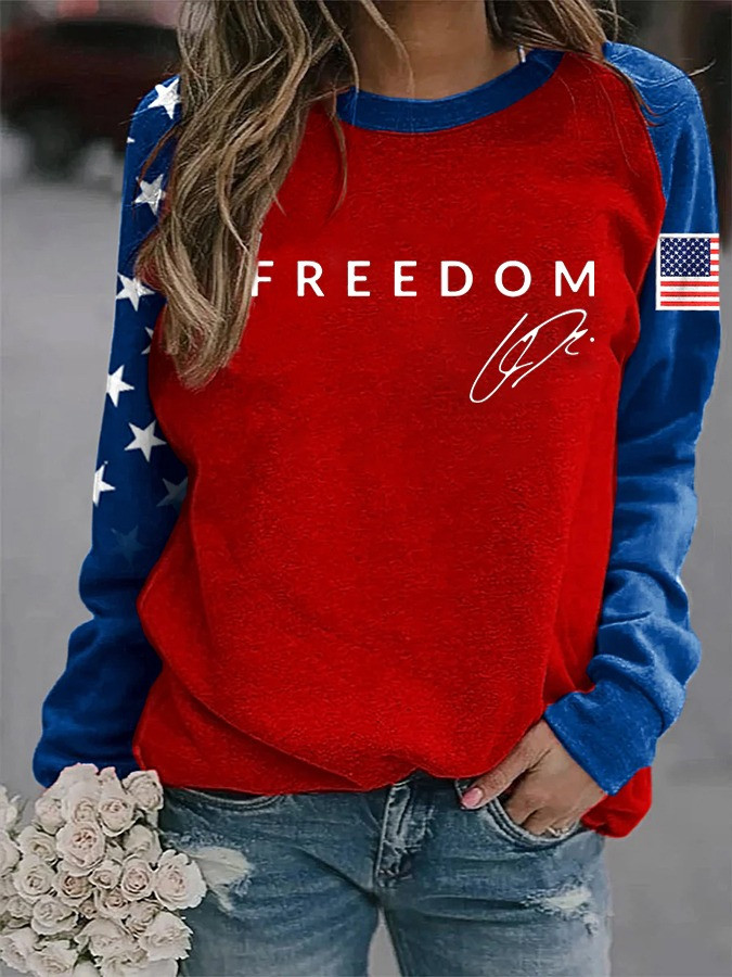 Red Freedom Long Sleeve Shirt Charlie Kirk Signed Merch Patriotic Gifts For Her Red Freedom Long Sleeve Shirt Charlie Kirk Signed Merch Patriotic Gifts For Her