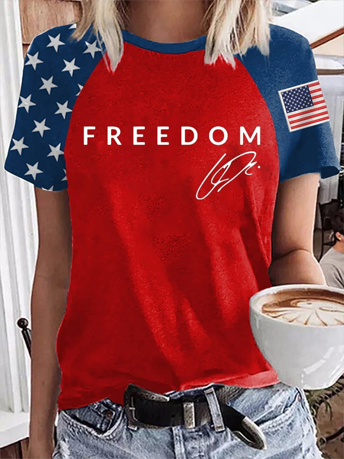 Red Freedom Shirt Charlie Kirk Signature T-Shirt Patriotic Gifts For Women Red Freedom Shirt Charlie Kirk Signature T-Shirt Patriotic Gifts For Women