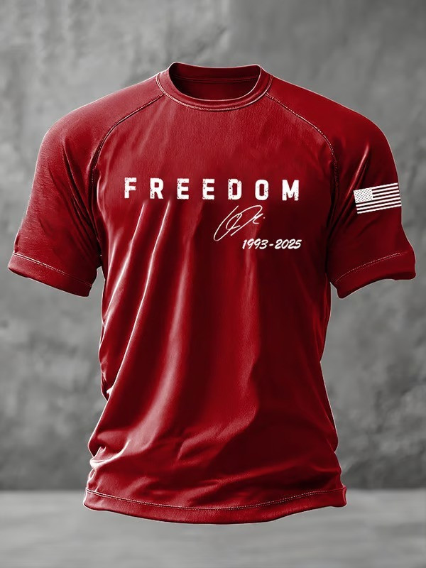 Red Freedom Shirt Charlie Kirk Signed Apparel Patriotic Gifts For Brother Red Freedom Shirt Charlie Kirk Signed Apparel Patriotic Gifts For Brother