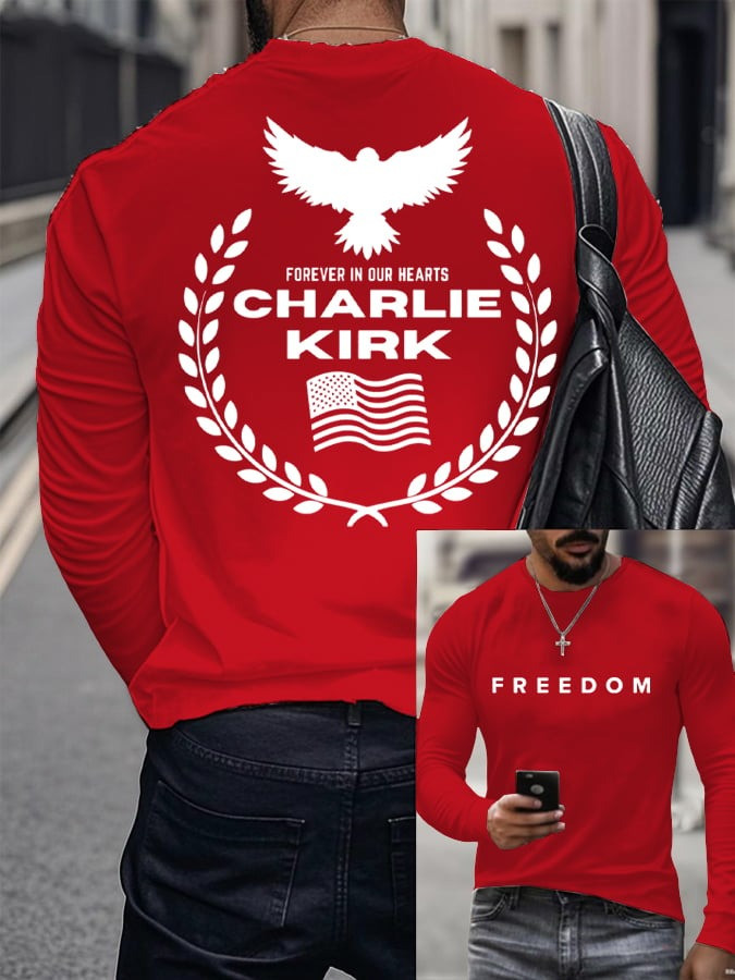 Red Freedom Shirt Charlie Kirk T-Shirt Forever In Our Hearts Charlie Kirk Funeral Merch Red Freedom Shirt Charlie Kirk T-Shirt Forever In Our Hearts Charlie Kirk Funeral Merch