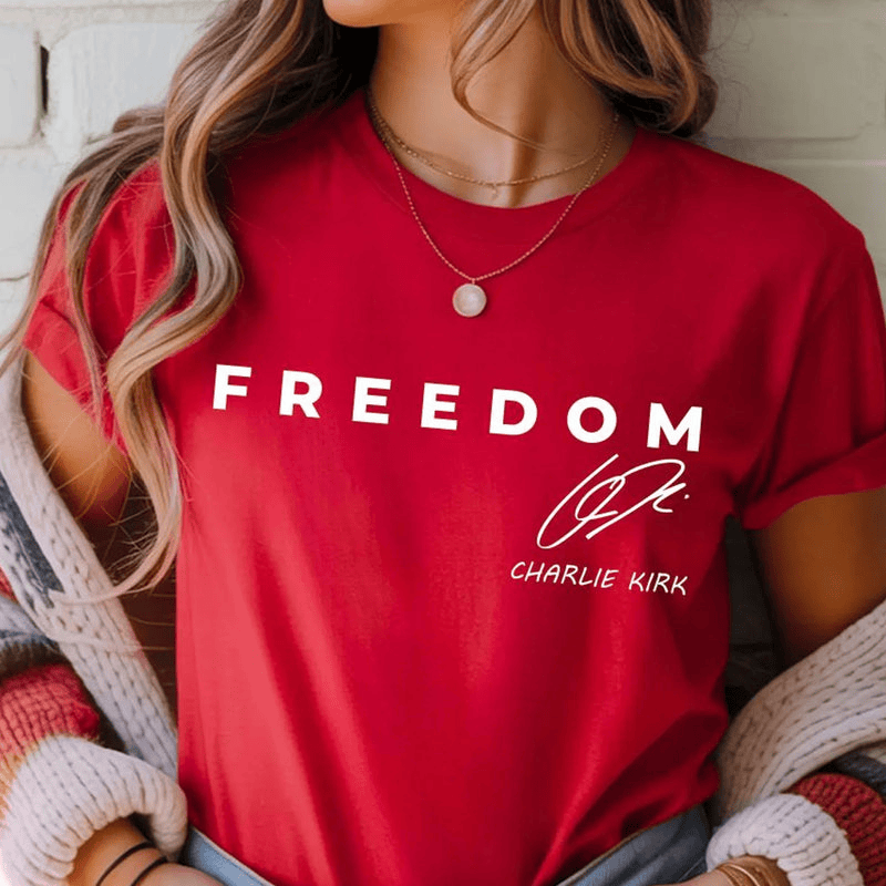 Red Freedom Shirt Charlie Kirk TPUSA Merch Charlie Kirk Memorial Shirt Turning Point USA Merch Red Freedom Shirt Charlie Kirk TPUSA Merch Charlie Kirk Memorial Shirt Turning Point USA Merch