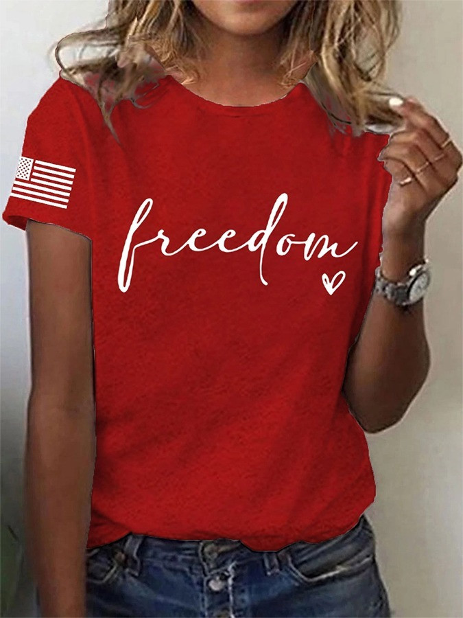 Red Freedom Shirt Charlie Kirk Wore Merch Patriotic Gifts For Girlfriend