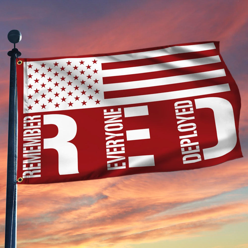 RED Friday Flag Remember Everyone Deployed Flag Patriotic Merchandise Decor For Indoor Outdoor