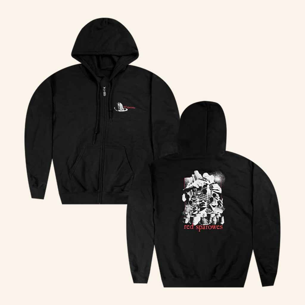 Red Sparowes Merch Brain Black Zip Hoodie Gift Ideas For Music Lovers Red Sparowes Merch Brain Black Zip Hoodie Gift Ideas For Music Lovers