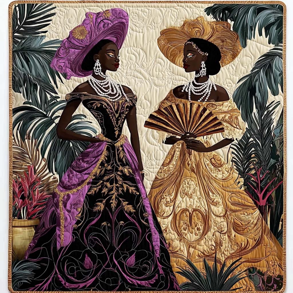 Regal Sisters Quilted Blanket Nice Throw Blanket Melanin African American Gifts Stuff
