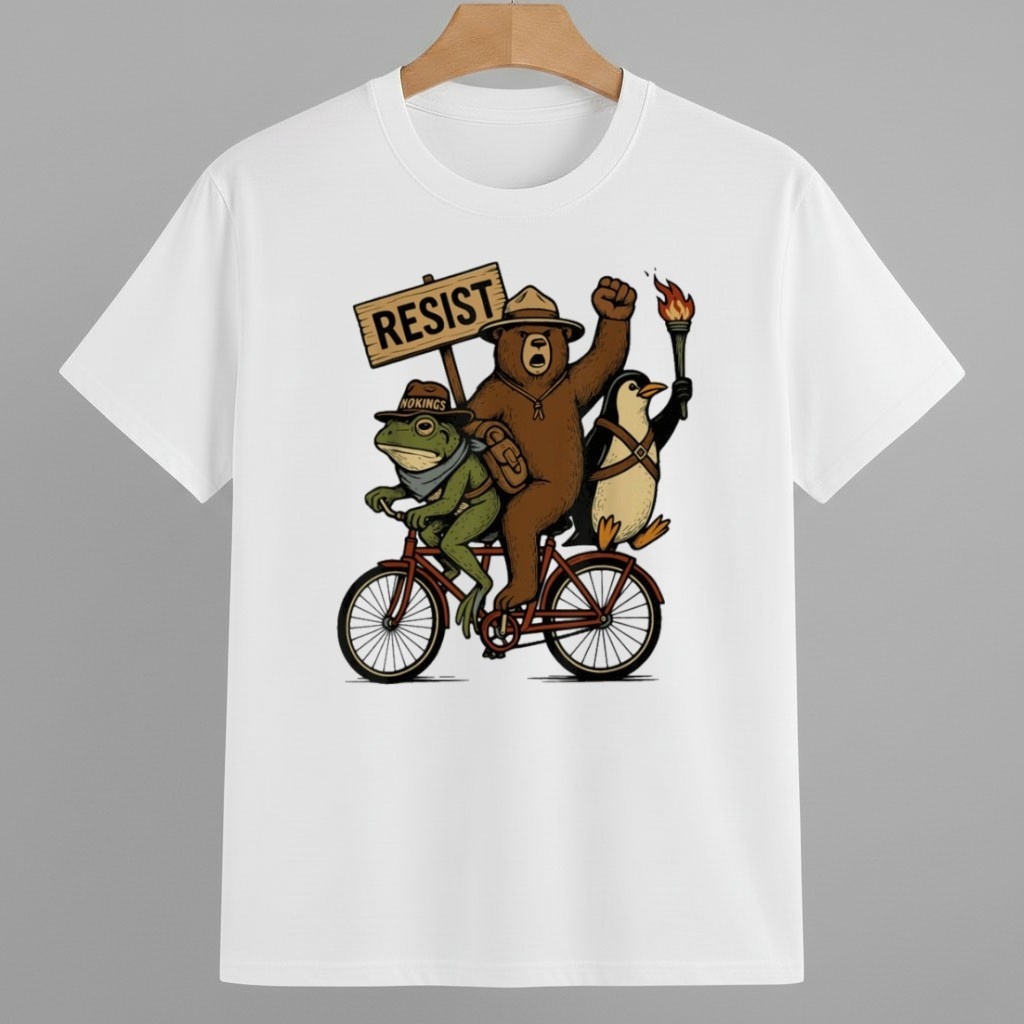 Retro Penguin Frog Bear On Bike Resist Protest Portland Frog Shirt Abolish ICE Protest Merch Retro Penguin Frog Bear On Bike Resist Protest Portland Frog Shirt Abolish ICE Protest Merch