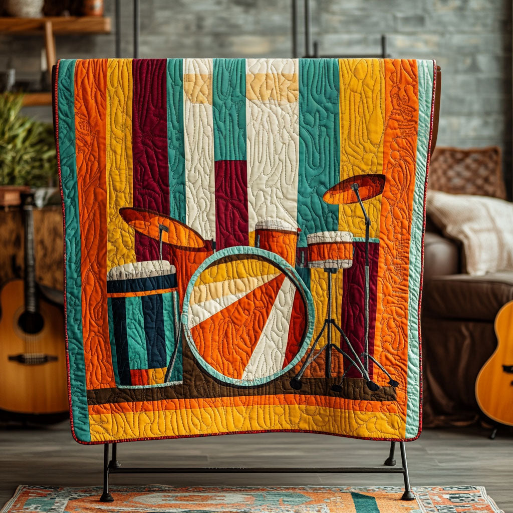 Rhythm of Colors Quilted Blanket Cute Throw Blanket Drum Related Gifts Rhythm of Colors Quilted Blanket Cute Throw Blanket Drum Related Gifts