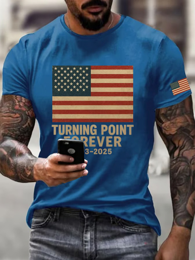 RIP Charlie Kirk Shirt Retro USA Flag Turning Point Forever T-Shirt Kirk Shooters Merch RIP Charlie Kirk Shirt Retro USA Flag Turning Point Forever T-Shirt Kirk Shooters Merch