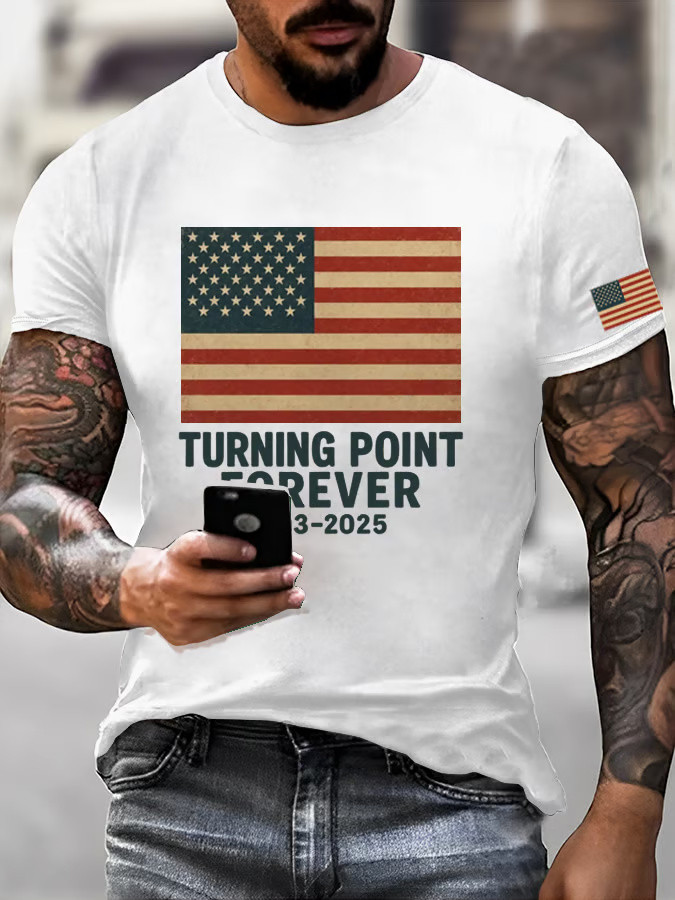 RIP Charlie Kirk Shirt USA Flag Turning Point Forever T-Shirt Kirk Shooters Merch RIP Charlie Kirk Shirt USA Flag Turning Point Forever T-Shirt Kirk Shooters Merch