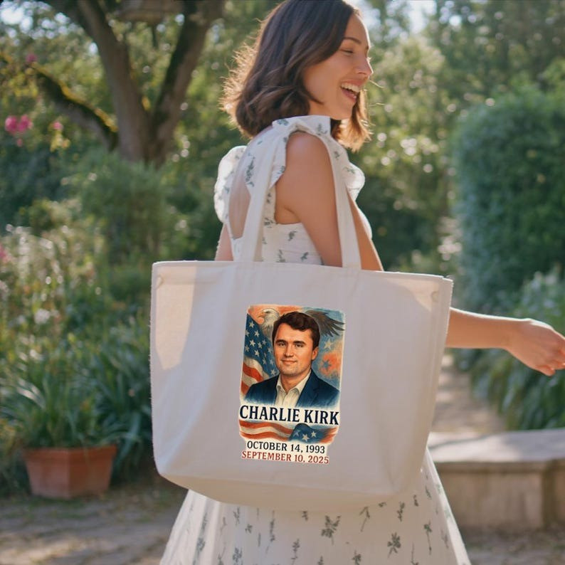 RIP Charlie Kirk Tote Bag Charlie Kirk Freedom Merch Patriotic Gifts For Mom RIP Charlie Kirk Tote Bag Charlie Kirk Freedom Merch Patriotic Gifts For Mom