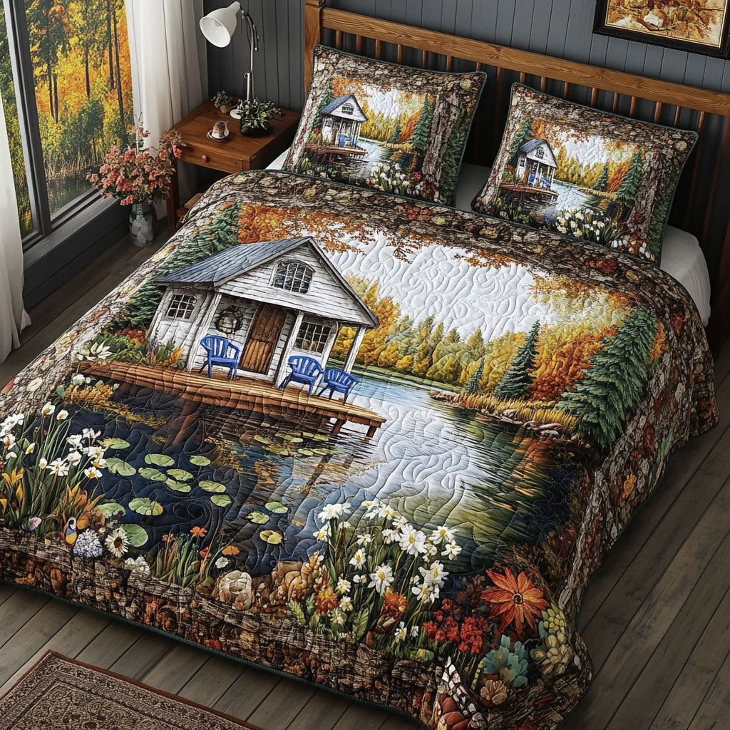 Riverbend Refuge Quilted Bedding Set Duvet Cover Bed Sheet Set Father'S Day Gifts For Fisherman