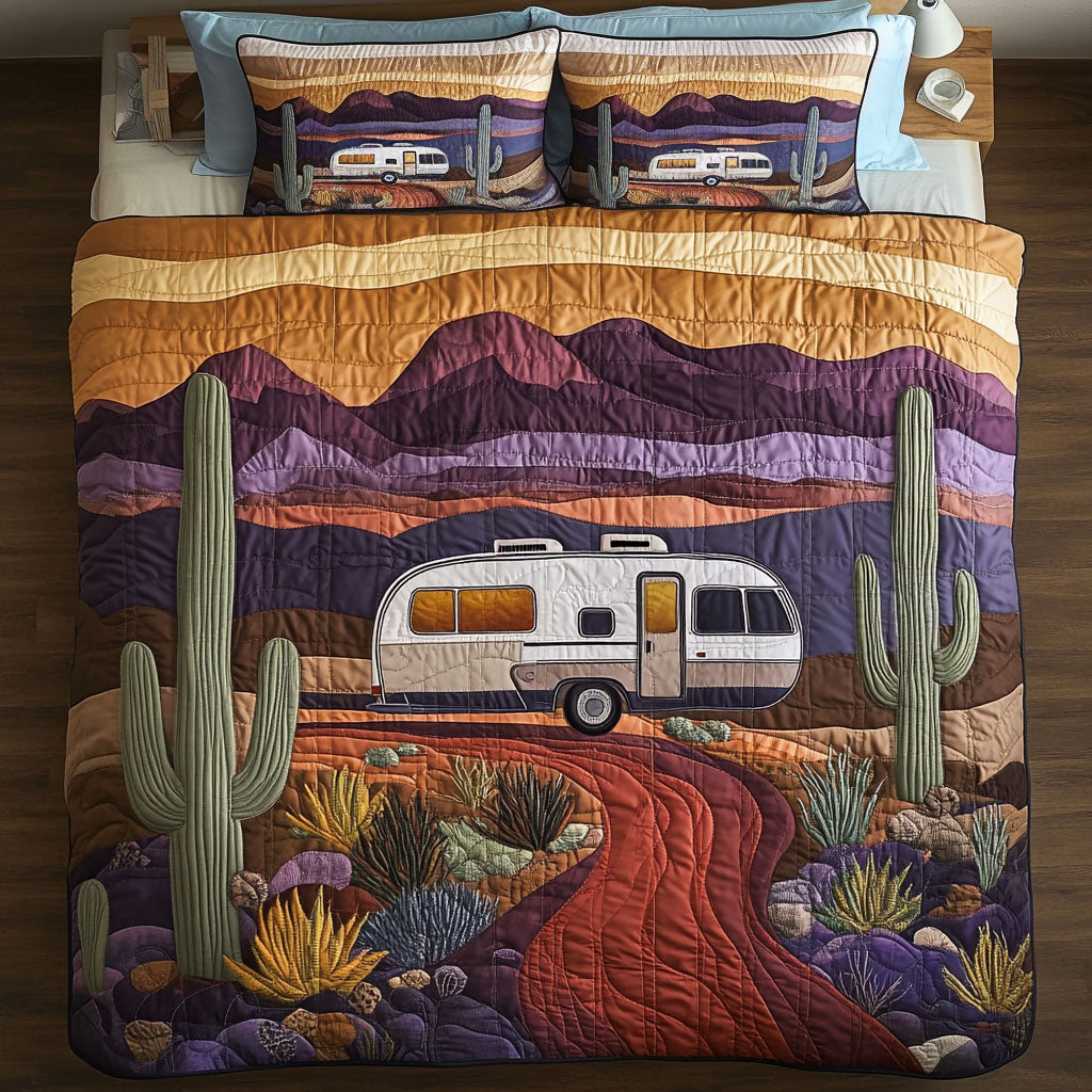 Road to Horizons Quilted Bedding Set Duvet Cover Bedspread Great Camping Gifts Road to Horizons Quilted Bedding Set Duvet Cover Bedspread Great Camping Gifts