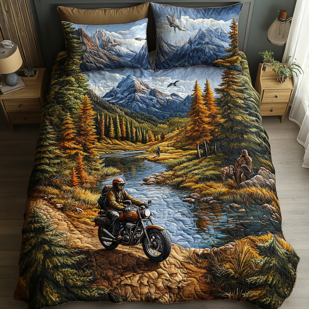 Roaming Path Quilted Bedding Set Duvet Cover Bed Sheet Set Camping Gifts Fathers Day Roaming Path Quilted Bedding Set Duvet Cover Bed Sheet Set Camping Gifts Fathers Day
