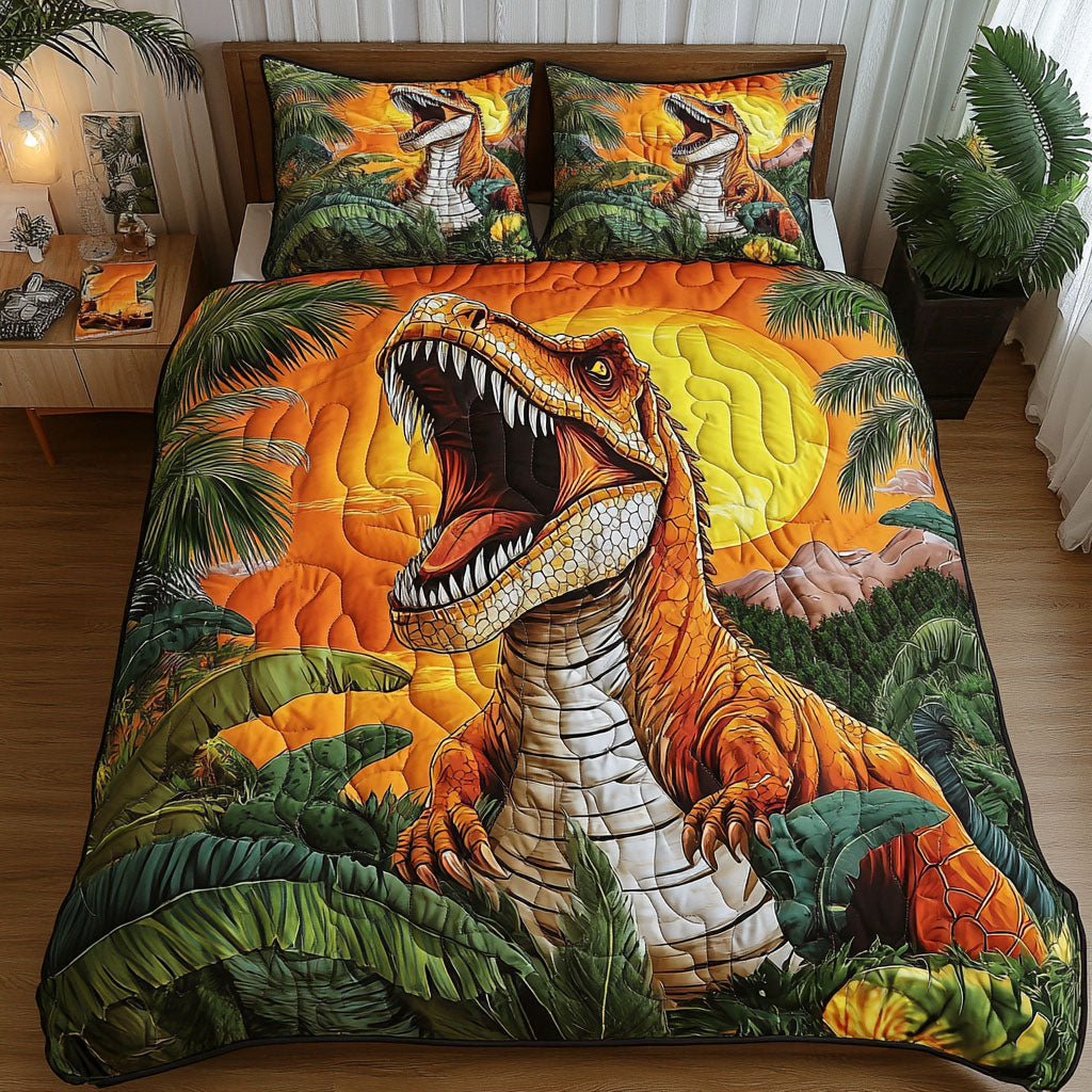 Roaring Sunset Quilted Bedding Set Duvet Cover Bed Sheet Set Cool Dinosaur Gifts Roaring Sunset Quilted Bedding Set Duvet Cover Bed Sheet Set Cool Dinosaur Gifts