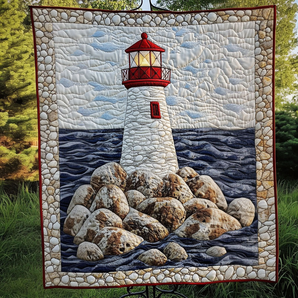 Rocky Lighthouse Quilted Blanket Cute Colorful Blanket Lighthouse Christmas Gifts Rocky Lighthouse Quilted Blanket Cute Colorful Blanket Lighthouse Christmas Gifts
