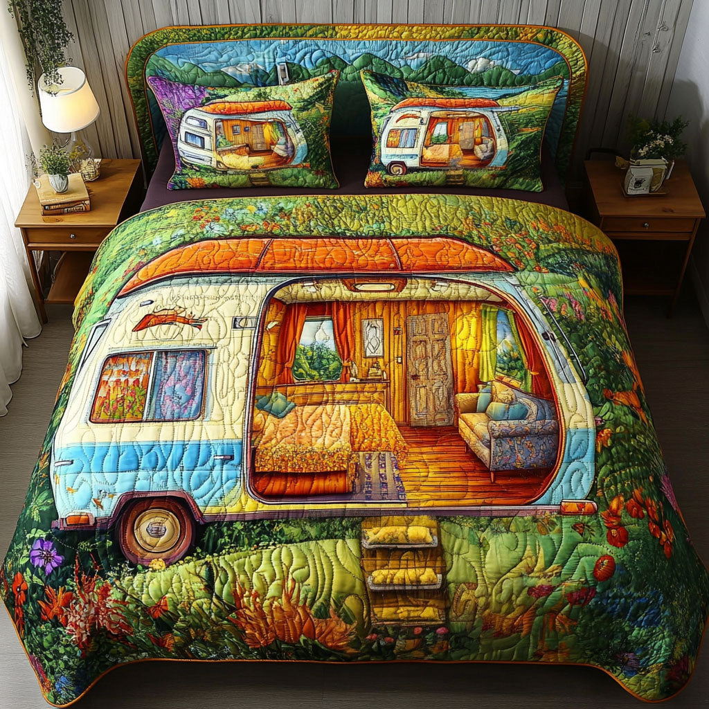 Rolling Cottage Quilted Bedding Set Duvet Cover Bedspread Camping Gifts For Him Her Rolling Cottage Quilted Bedding Set Duvet Cover Bedspread Camping Gifts For Him Her