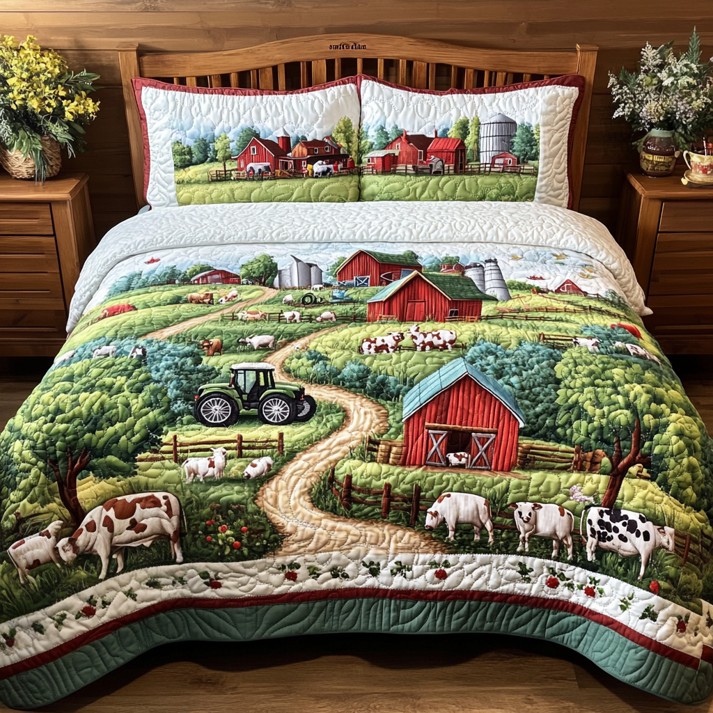 Rolling Hills Quilted Bedding Set Duvet Cover Bedspread Tractor Related Gifts Rolling Hills Quilted Bedding Set Duvet Cover Bedspread Tractor Related Gifts