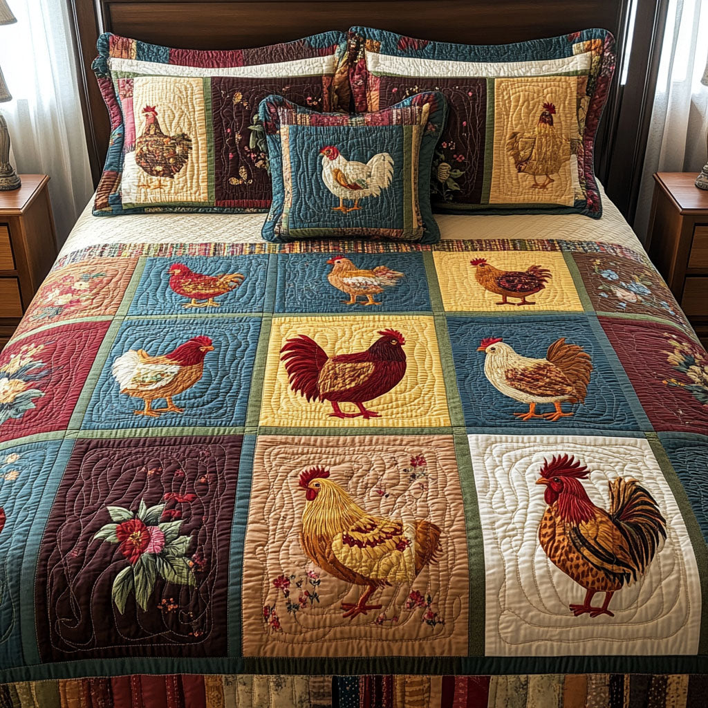 Rooster Royale Quilted Bedding Set Duvet Cover Merch Gifts For Chicken People Rooster Royale Quilted Bedding Set Duvet Cover Merch Gifts For Chicken People