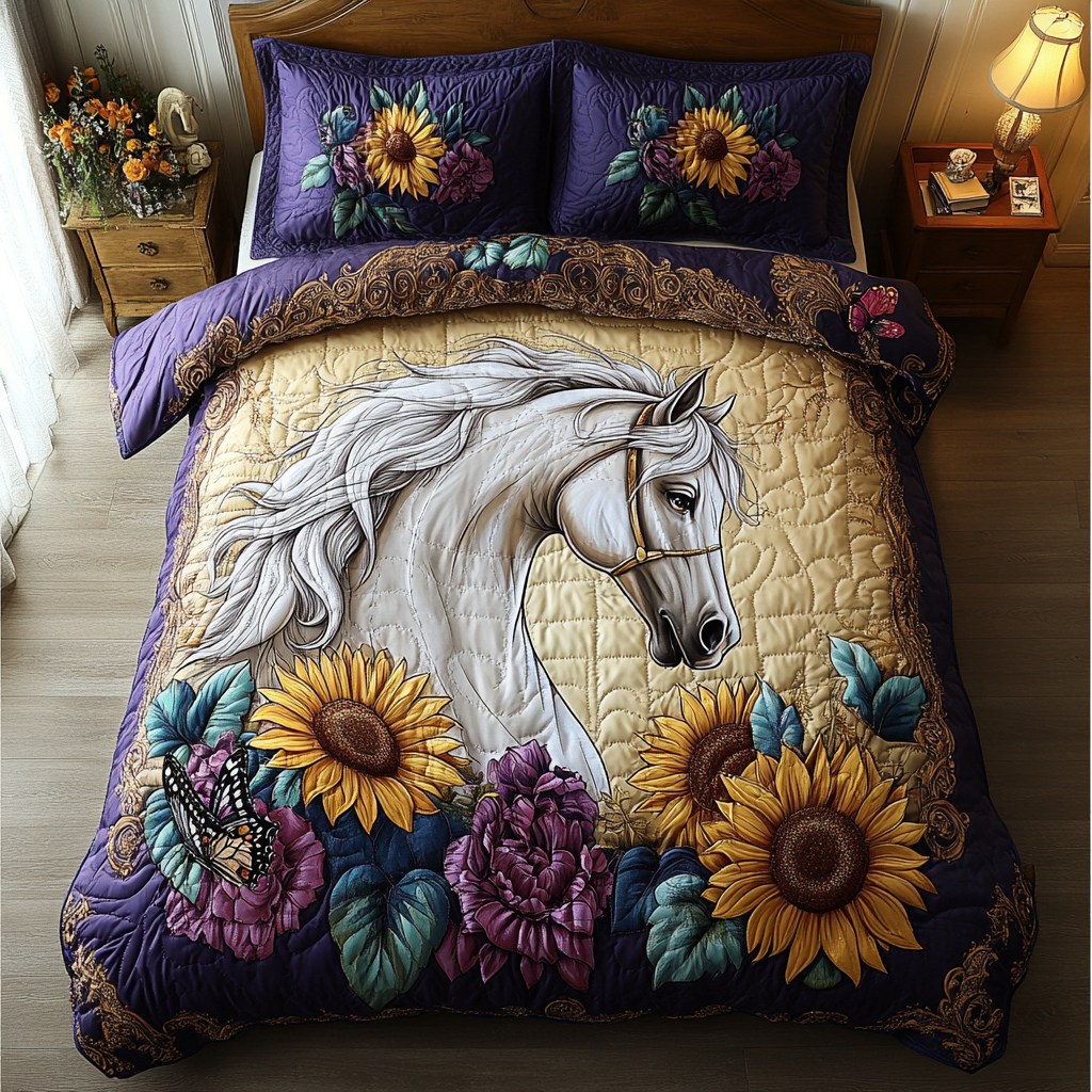 Running Horse Quilted Bedding Set Duvet Cover Merch Gifts For A Horse Person Running Horse Quilted Bedding Set Duvet Cover Merch Gifts For A Horse Person