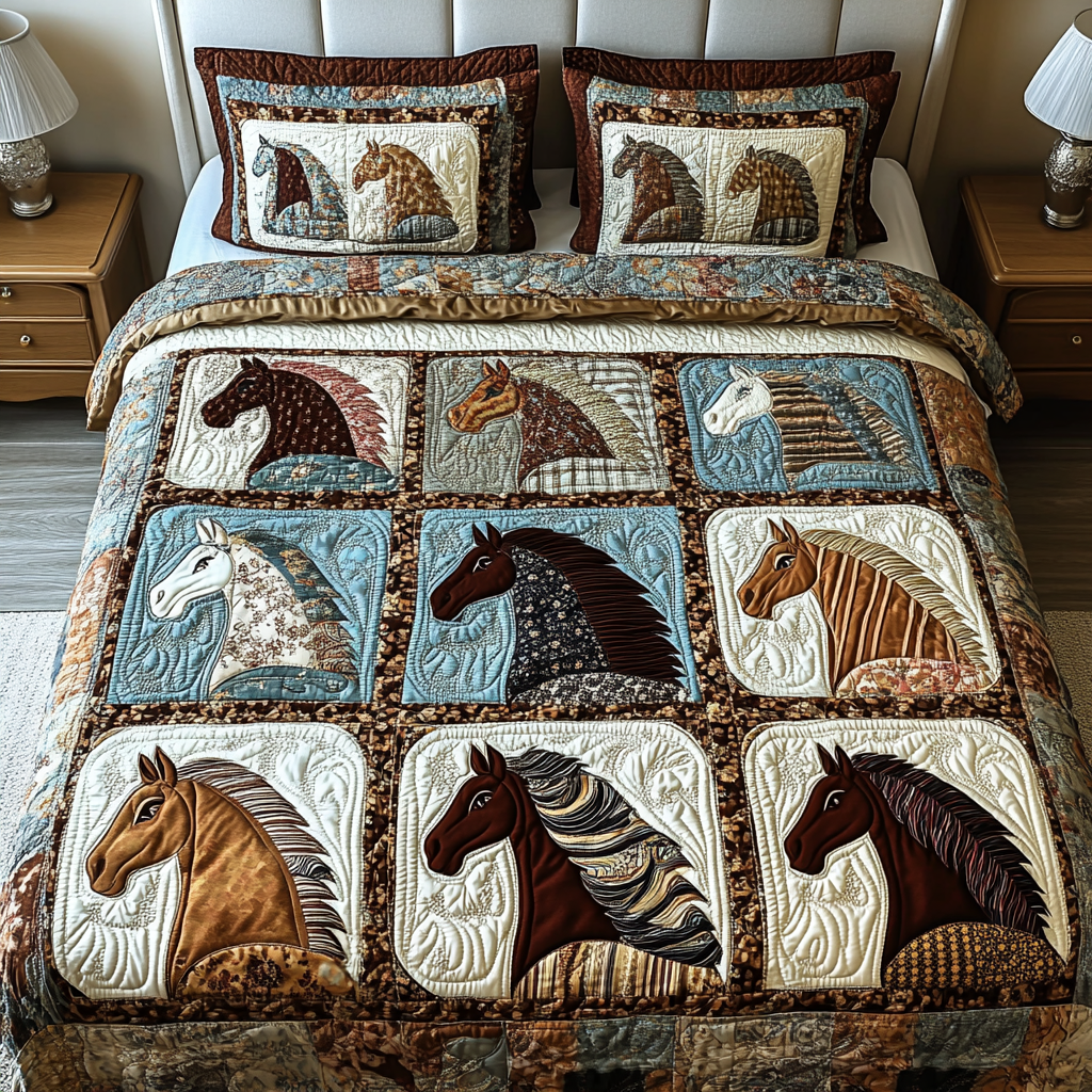 Running Stallion Quilted Bedding Set Duvet Cover Bed Sheet Set Birthday Presents For Horse Lovers Running Stallion Quilted Bedding Set Duvet Cover Bed Sheet Set Birthday Presents For Horse Lovers