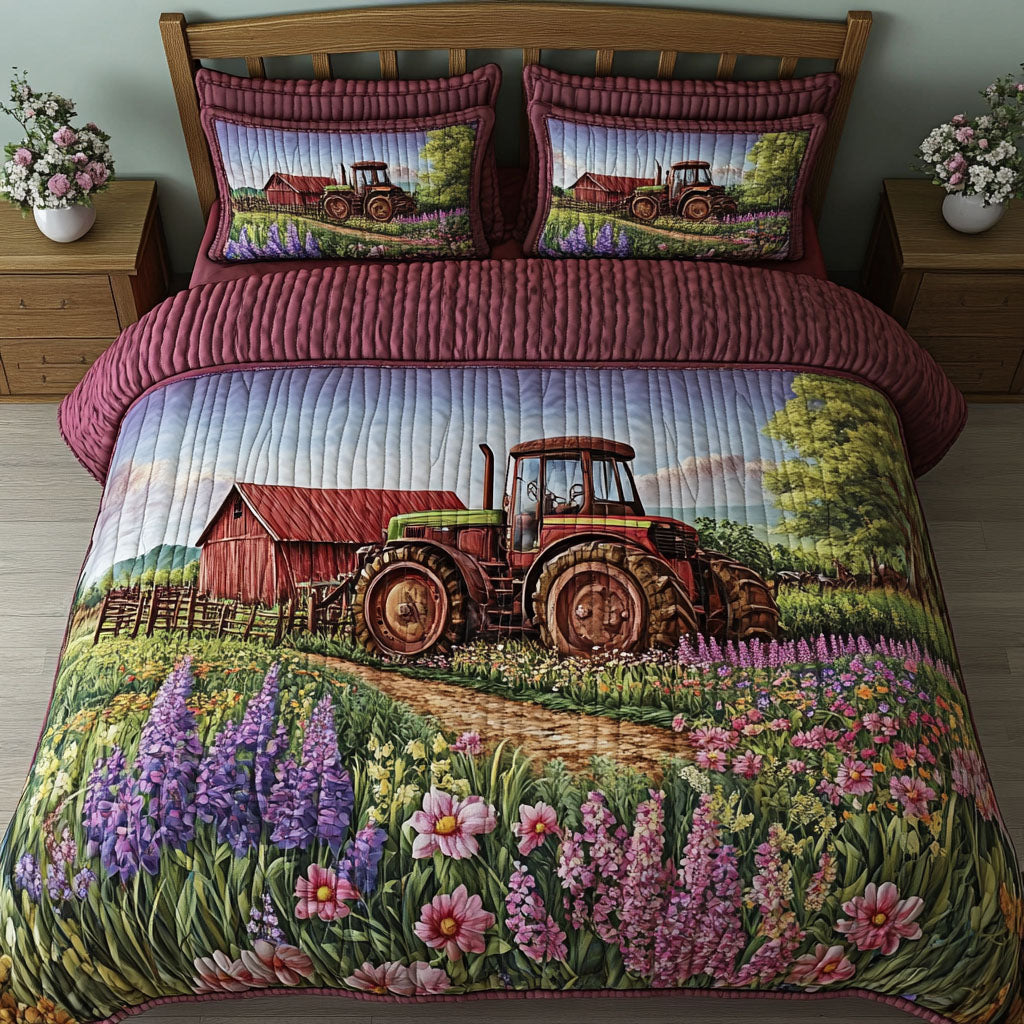 Rural Beauty Quilted Bedding Set Duvet Cover Bedspread Tractor Gifts For Farmer Rural Beauty Quilted Bedding Set Duvet Cover Bedspread Tractor Gifts For Farmer