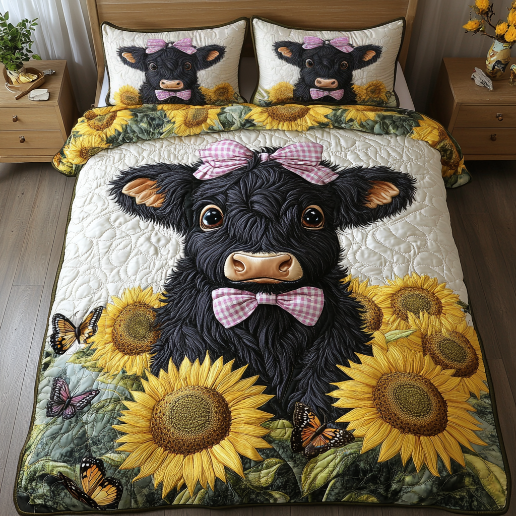 Rustic Beauty Quilted Bedding Set Duvet Cover Bedspread Gifts For Highland Cow Lovers Rustic Beauty Quilted Bedding Set Duvet Cover Bedspread Gifts For Highland Cow Lovers