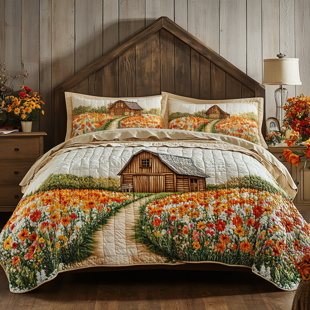 Rustic Blooms Quilted Bedding Set Duvet Cover Bedspread Tractor Themed Gifts For Adults Rustic Blooms Quilted Bedding Set Duvet Cover Bedspread Tractor Themed Gifts For Adults