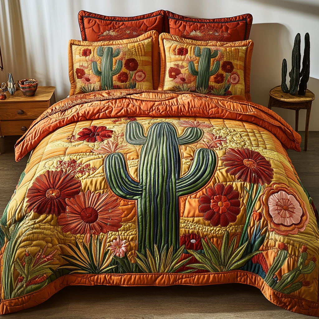 Rustic Cactus Quilted Bedding Set Duvet Cover Bed Sheet Set Cactus Related Gifts Rustic Cactus Quilted Bedding Set Duvet Cover Bed Sheet Set Cactus Related Gifts
