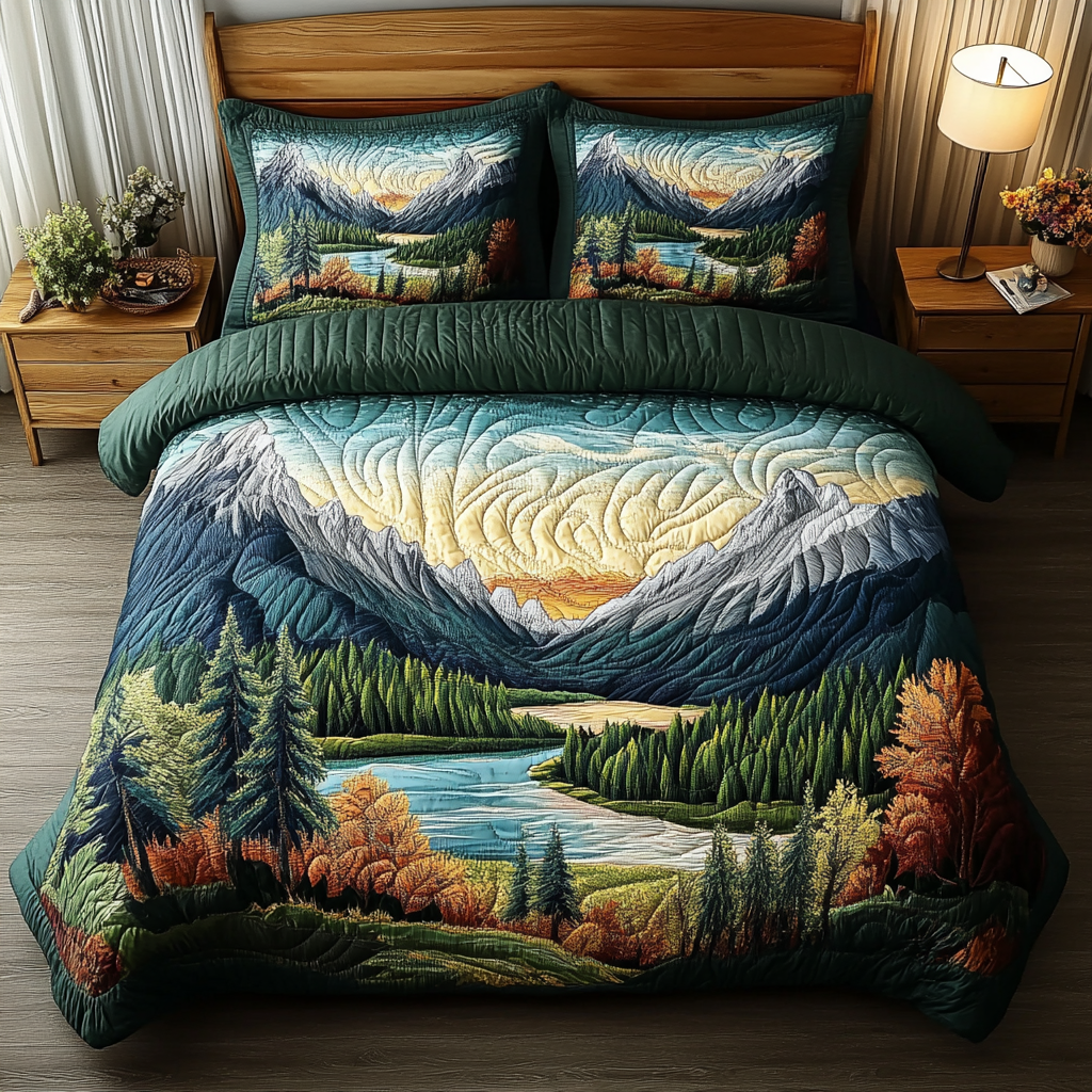 Rustic Calm Quilted Bedding Set Duvet Cover Bed Sheet Set Gifts For Forest Lovers Rustic Calm Quilted Bedding Set Duvet Cover Bed Sheet Set Gifts For Forest Lovers