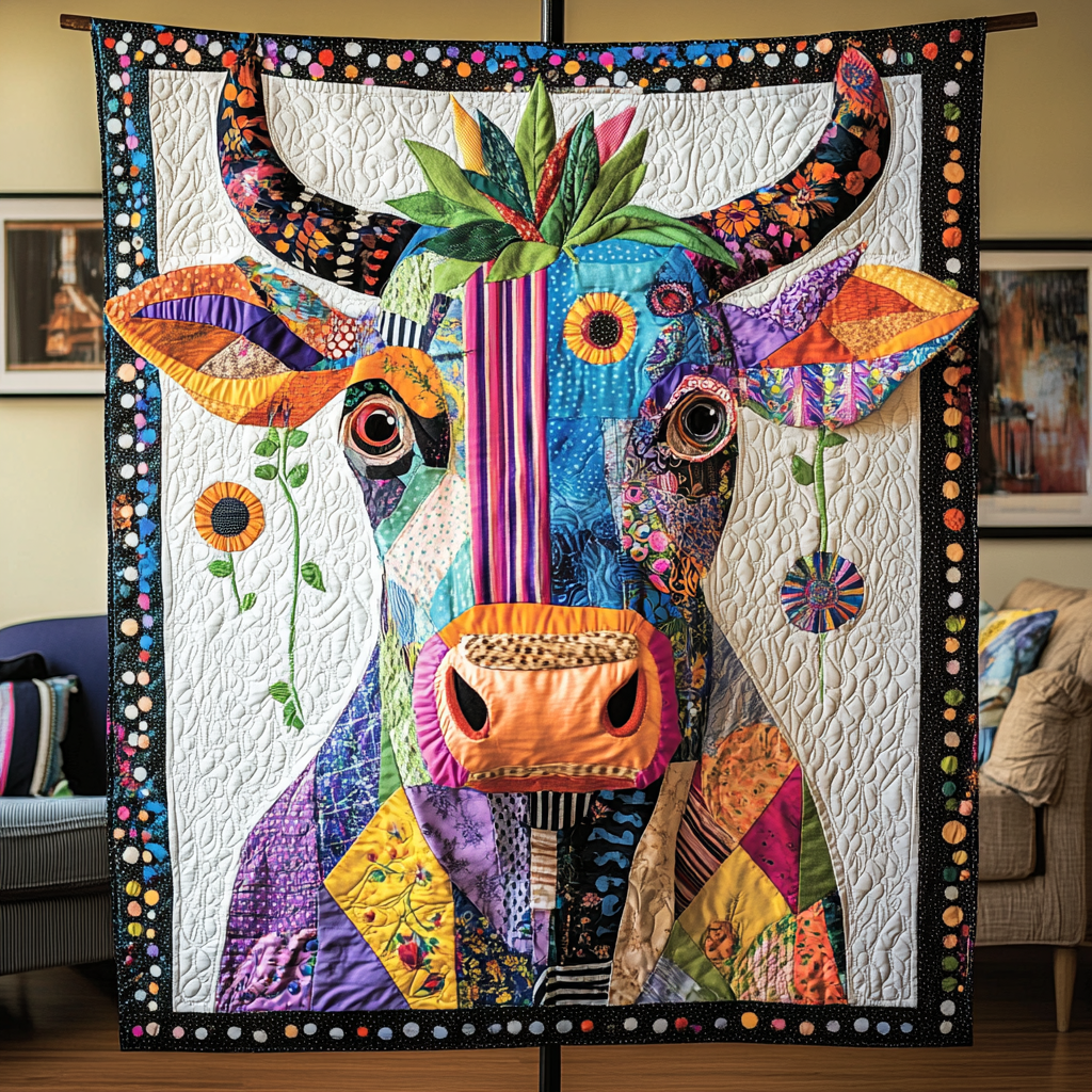 Rustic Charm Quilted Blanket Cute Colorful Blanket Cute Cow Gifts Items Rustic Charm Quilted Blanket Cute Colorful Blanket Cute Cow Gifts Items