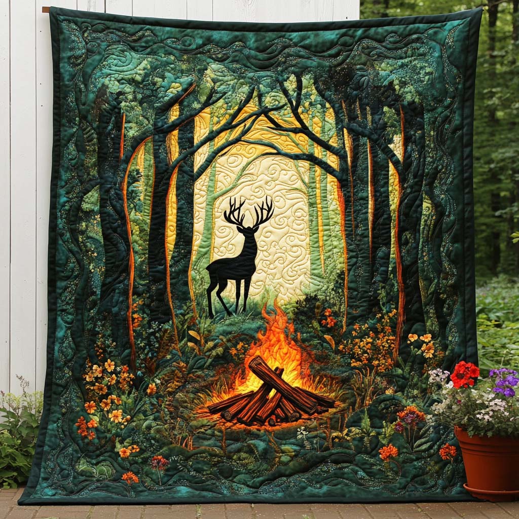 Rustic Deer Life Quilted Blanket Nice Throw Blanket Good Gifts For Deer Hunters