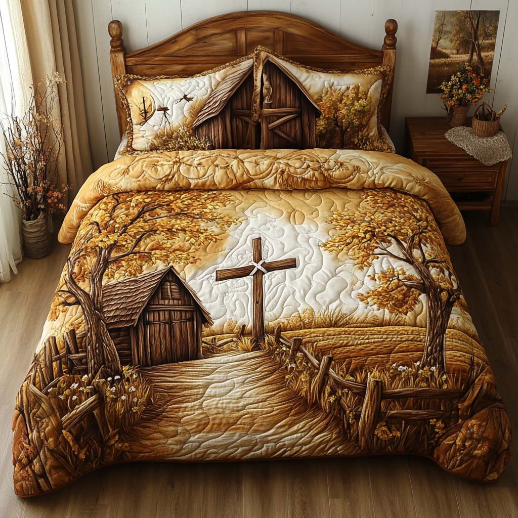 Rustic Grace Quilted Bedding Set Duvet Cover Merch Faith Christmas Gifts Rustic Grace Quilted Bedding Set Duvet Cover Merch Faith Christmas Gifts